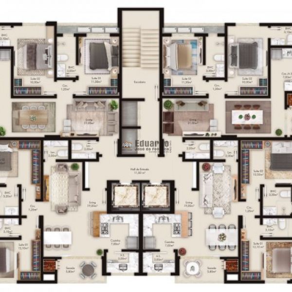 APARTAMENTO  02 SUTES EM BAL.PEREQU