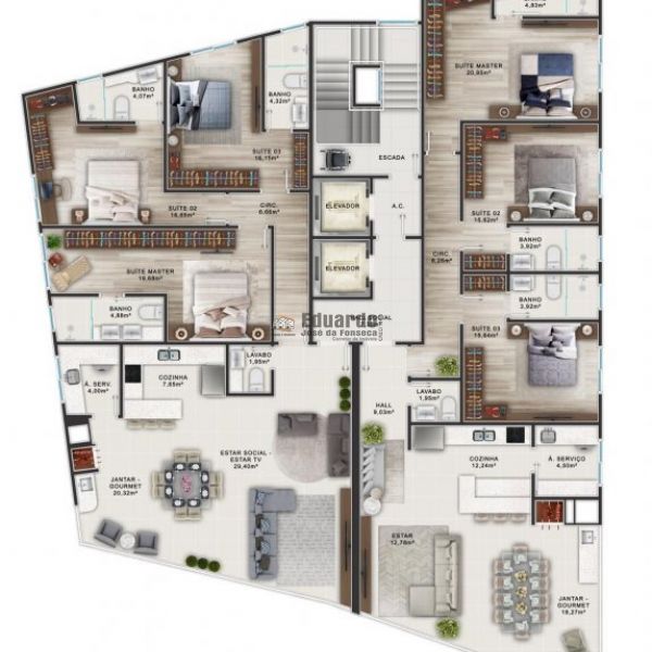 APARTAMENTO 03 SU�TES EDIF�CIO ROTTERDAN PARK